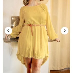 New 2XL Linen blend long sleeve dress